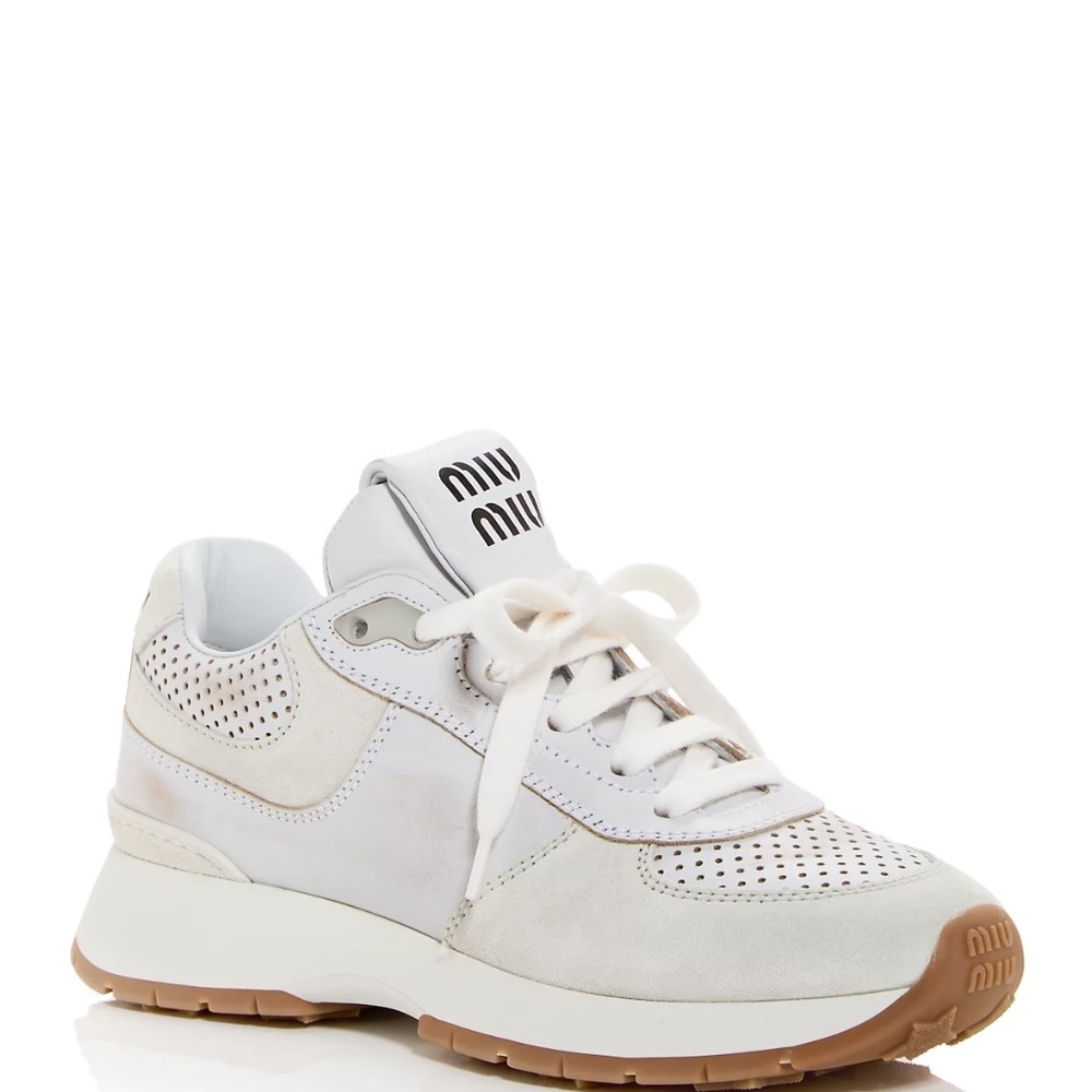 Miu Miu Women's Perforated Low Top Sneakers - PERFECT CONDITION!